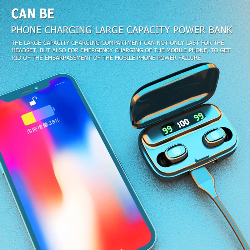 

Mini TWS Wireless Earphones Stereo 5.2 Bluetooth Headphones In-Ear Earbuds Handsfree Binaural Call Headset For iPhone Xiaomi