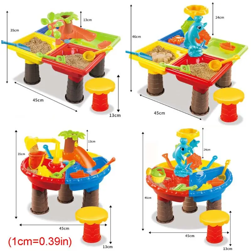 

Kids Sand and Water Play Table Garden Sandpit Play Set Outdoor Seaside Beach Toy