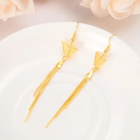 classic drop earrings 18k gold color butterfly jewelry women girls wedding bridal party earrings gifts