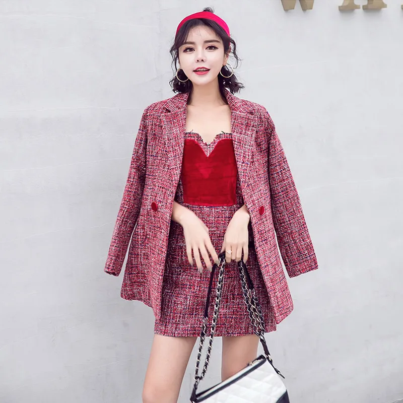 Женское зимнее бархатное платье и вязаный жакет из грубой шерсти|set women|two setjacket set