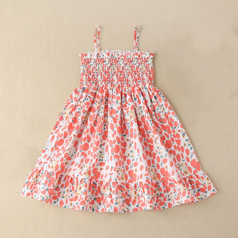 

2022 Sleeveless Casual Dress Sundress Summer Sling Floral Beach Dress Costume For Girls Dress For Girls