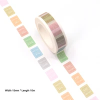10pcslot 15mm10m day of the week note label washi tape masking tapes decorative stickers diy stationery school supplies