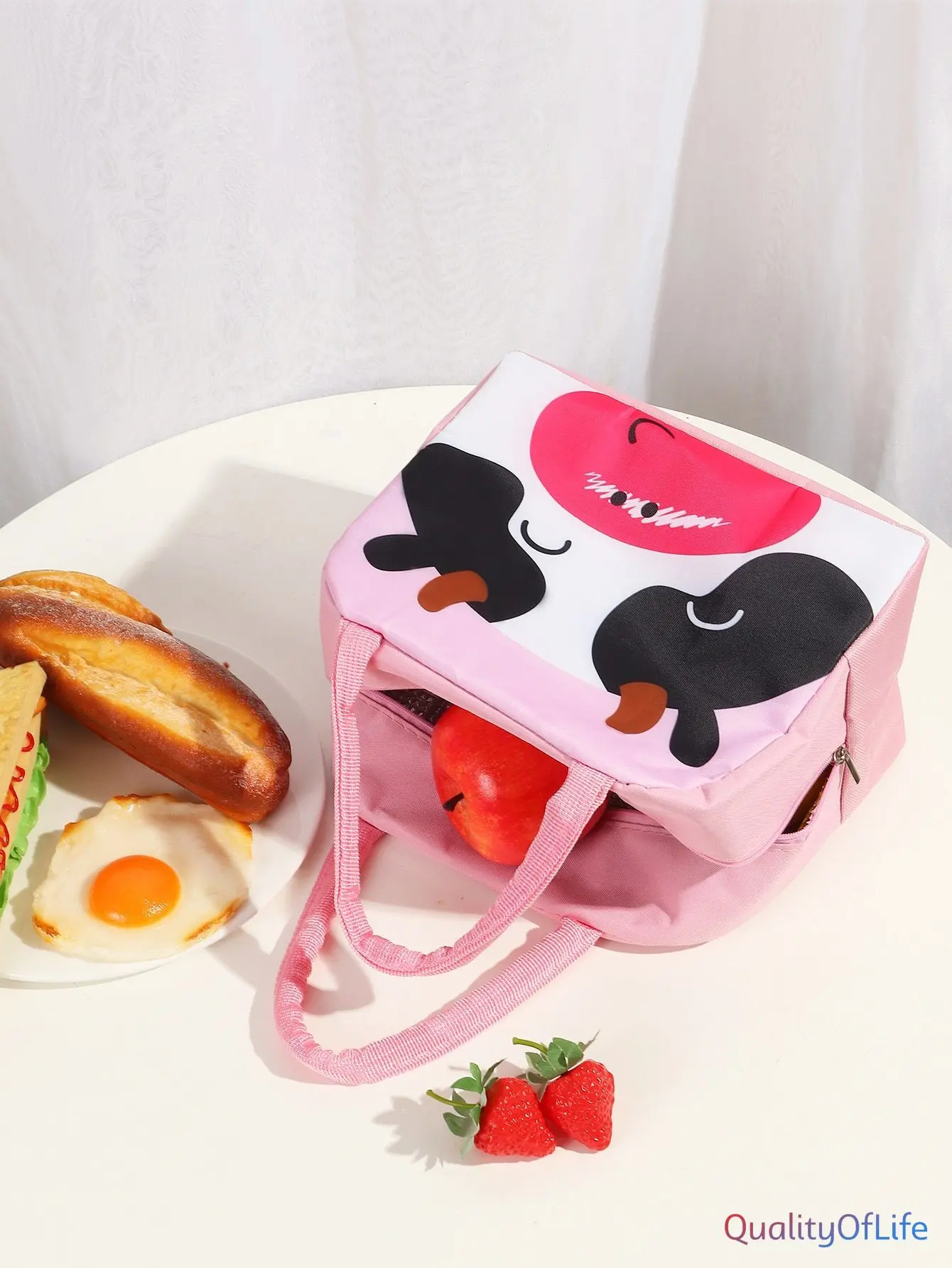 

Cartoon Cow Lunch Box Storage Bag one-size Multicolor Oxford 1 pieceLunch Bags