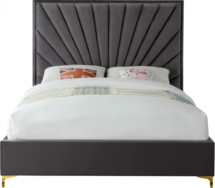 

New Italian minimalist double bed modern simple velvet bed Nordic master bedroom light luxury wedding bed double bed furniture