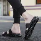 Босоножки на плоской подошве, мужские босоножки на танкетке с большой подошвой, увеличивающие яркость, красные теннисные туфли международного бренда