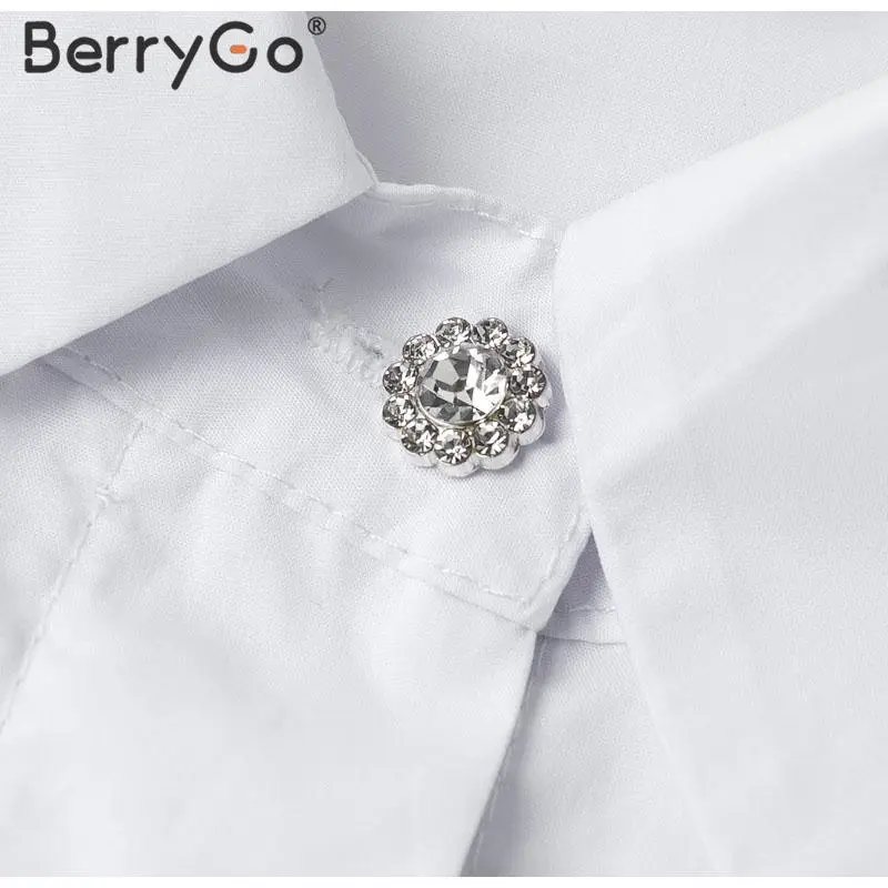 BerryGo элегантная Цветочная сетчатая блузка рубашка женская пышная с длинным рукавом Женский Белый Топ рубашка Весна Лето Повседневные пуговицы женские топы