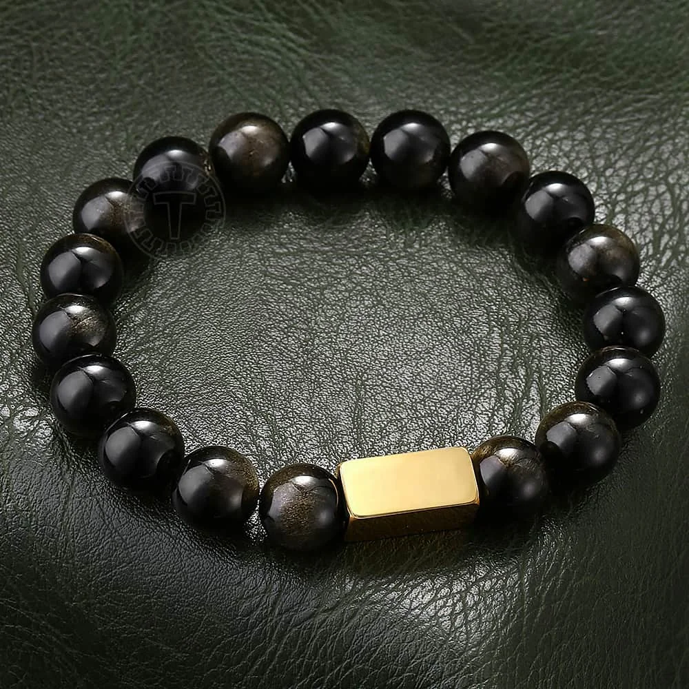 Engraving Bracelet 10mm Natural Stone Bead Stretch for Men Women Eagle Tiger Eye Lapis Lava DPZ016 | Украшения и аксессуары