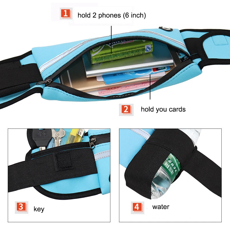 Waist Bag Running Bag Waterproof Sports Belt Gym Bag Phone Case Women Hold Water Cycling Run Belt belt bag running belt