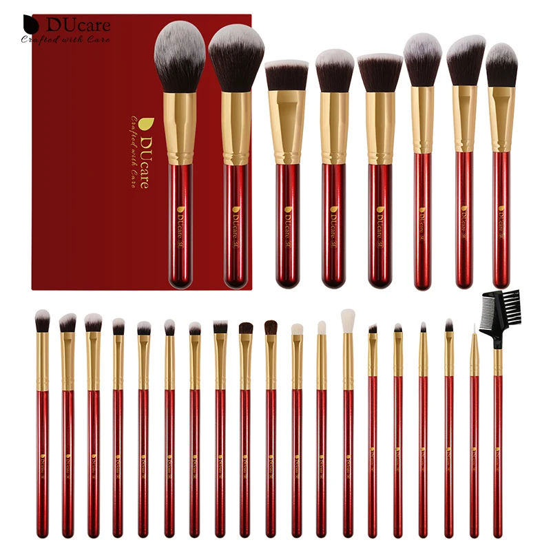 

DUcare 27pcs Makeup Brushes Set Natural Goat Hair Professional Foundation Powder Concealer Contour Eyes Blending Make Up Brush