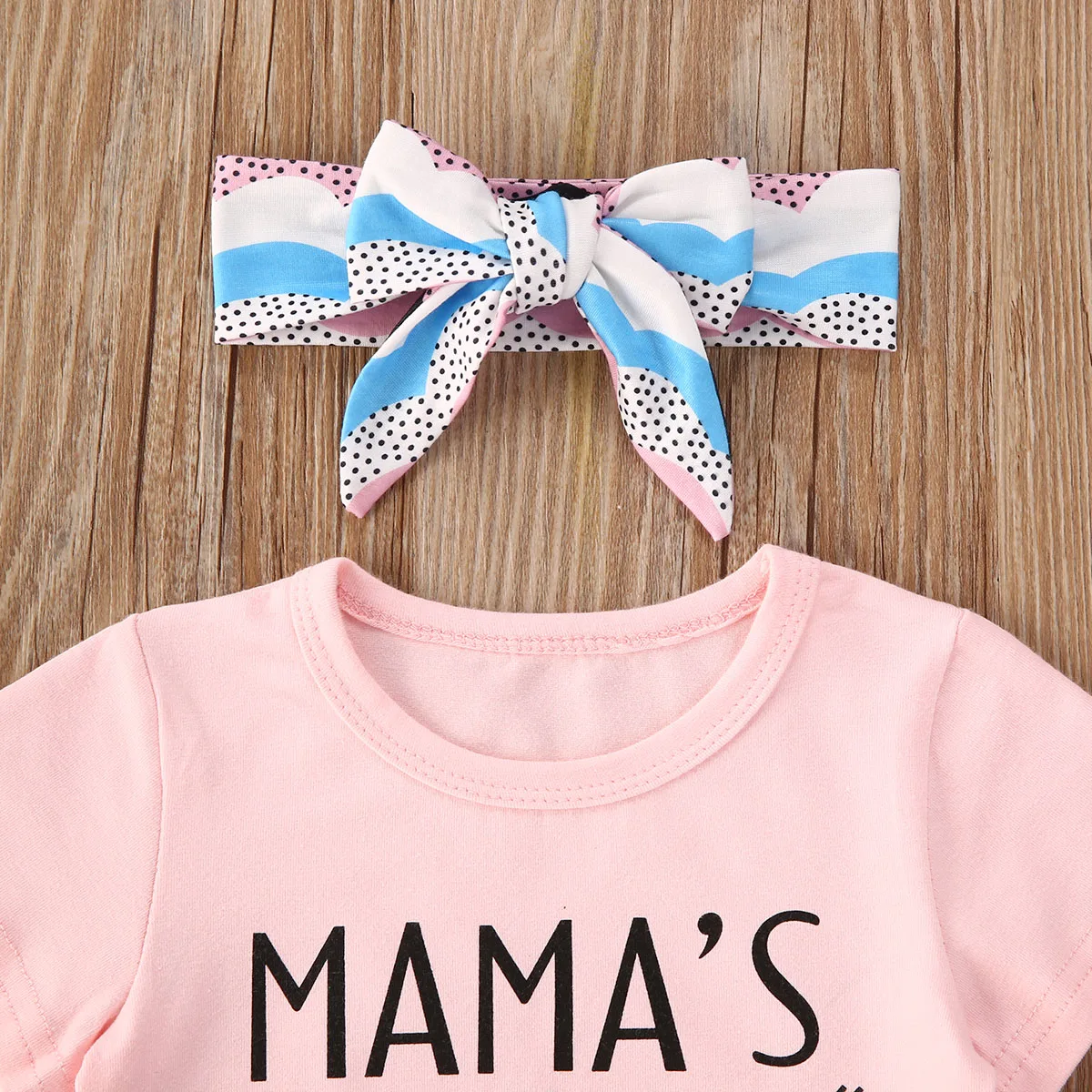 

Baby Girls Short Sleeve Floral Tops Flowers Trousers Pants Plus Headband Flowers 3Pcs Set