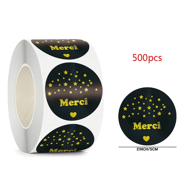 

500pcs Thank You Stickers Bronzing Thanks Seal Labels for Small Business Owners Sellers Baking Packaging Stationery Decoration