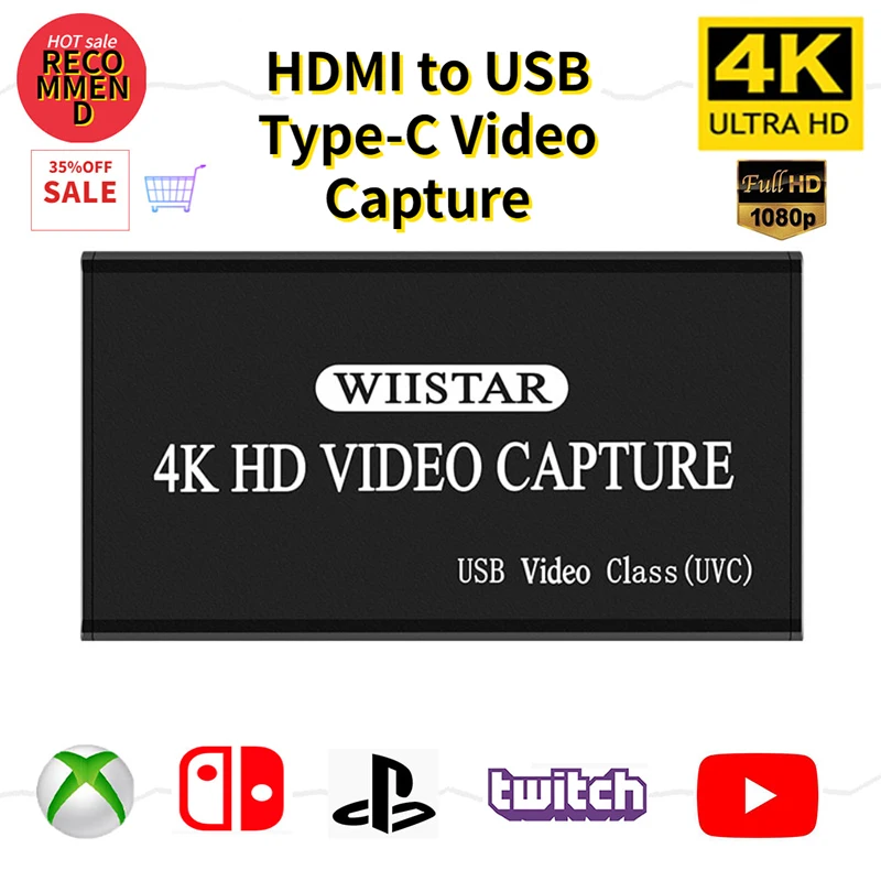 Карта видеозахвата HDMI К USB Type C HD видео конвертер 4K 1080P 30Fps выход прямые трансляции