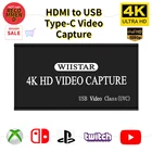 Карта видеозахвата HDMI К USB Type -C HD видео конвертер 4K 1080P 30Fps HDMI выход прямые трансляции видео запись