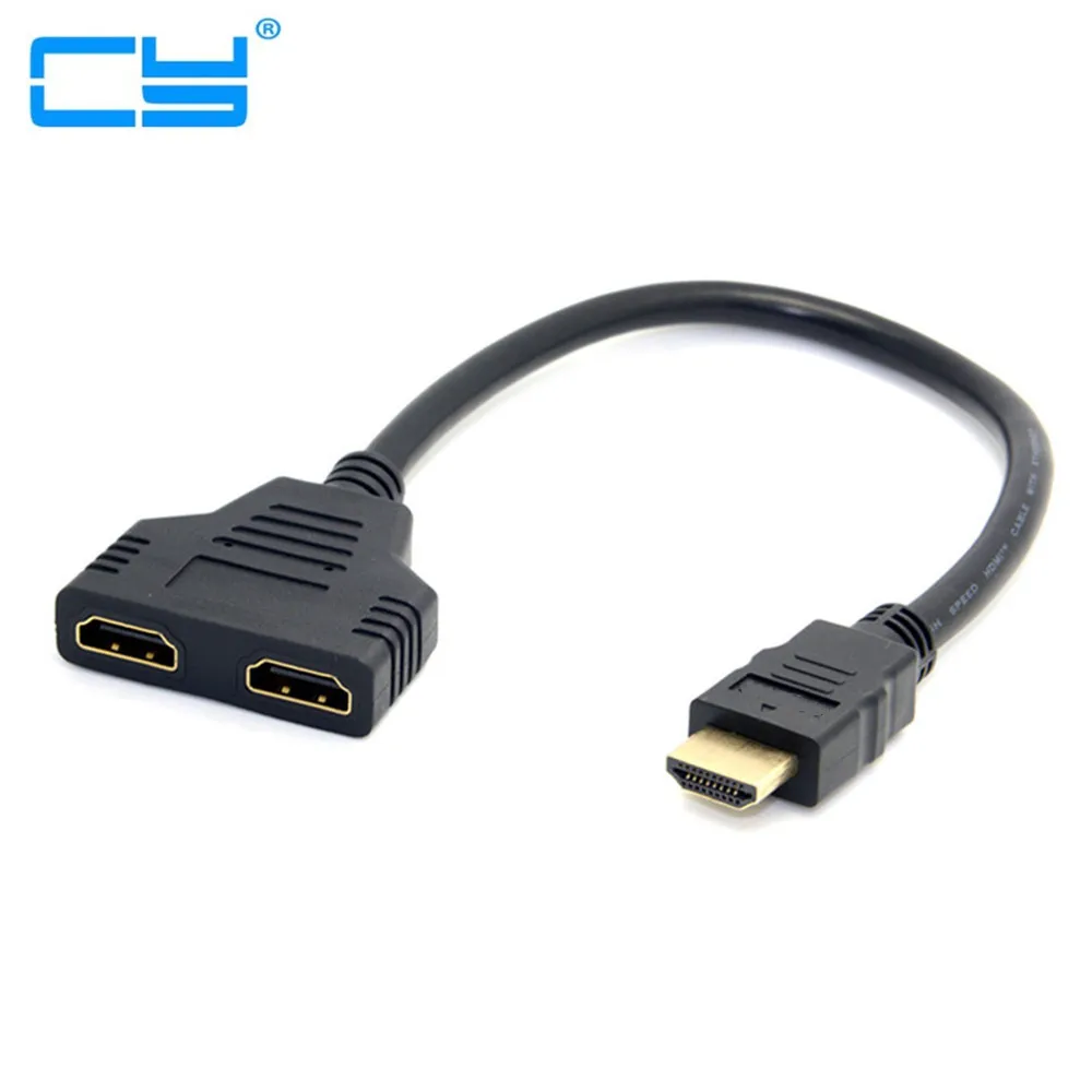 

1080P 2-портовый HDMI-совместимый сплиттер 1 в 2 Штекерный к Femal видеокабель адаптер HD TV переключатель преобразователь для аудио ТВ DVD