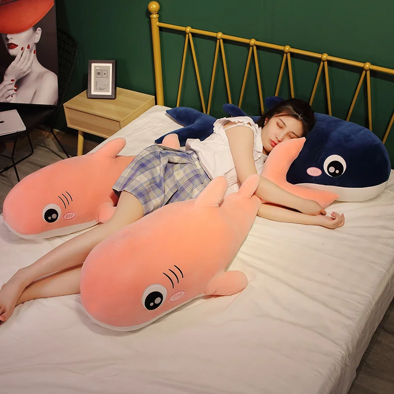 

80-120cm Cute Dolphin Plush Toys Soft Pillows Big Size Stuffed Animals Dolphin Sleeping Doll Sofa Cushion Toys for Children Gift