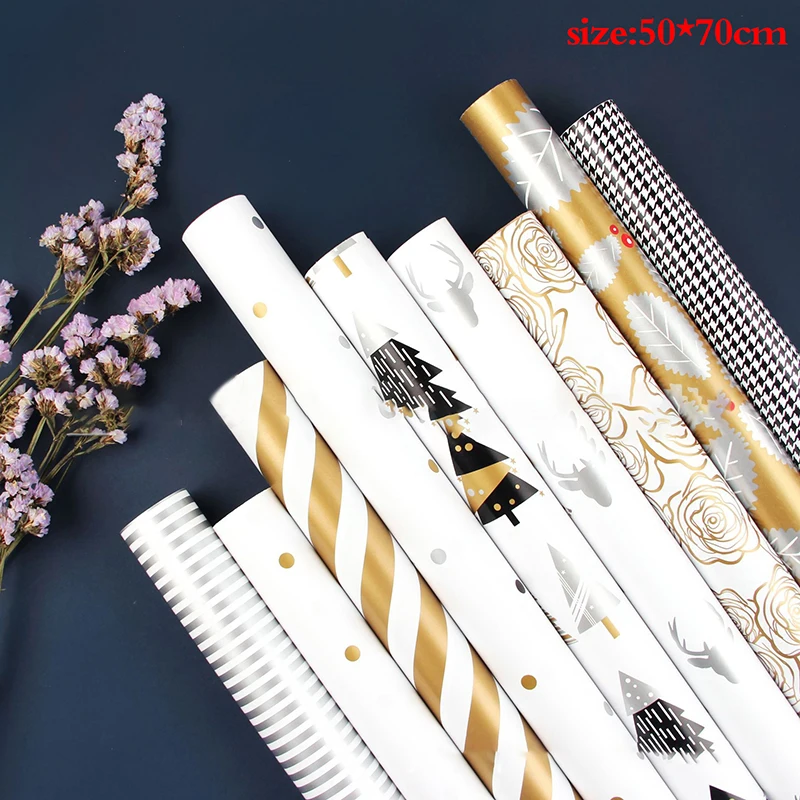 

50x70cm Kraft Wrapping Paper Christmas Wedding Cartoon Printed Decorative Paper