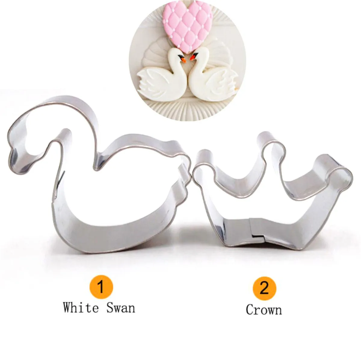 2 шт./компл. нержавеющая сталь романтичное Принцесса Корона королева лебедь