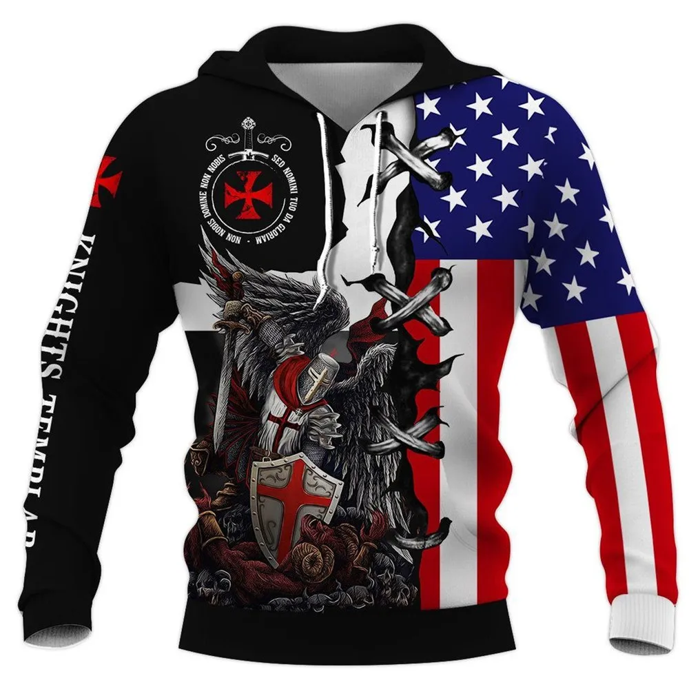 

HX Popular Knights Templar Men Hoodies Casual Men Clothing Unisex Harajuku Pullover Tops Women Hoodie S-5XL