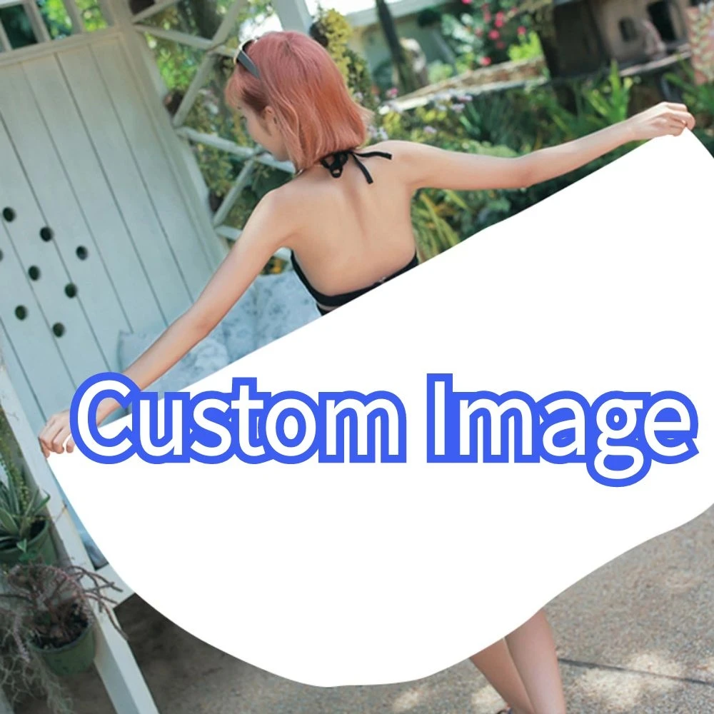 

Custom Rectangle Beach Towel with Image Microfiber Soft Bath Towel with Tassel Summer Swim Sport Quickly Dry Towel 150x180cm