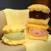 cute biscuit throw pillow with blank stuffed animal sandwich cookie 2 in 1 toy pillow cushion home decor kids toys poplt