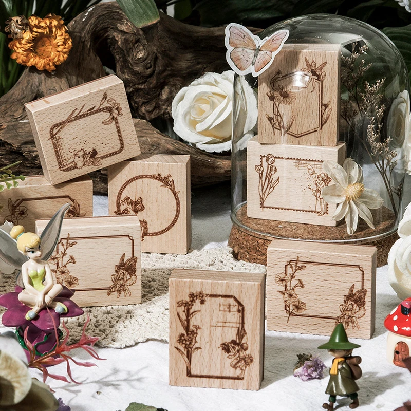 

Vintage Forest Elves Plant Wooden Rubber Stamp Diy Decoration Diary Craft Planner Journal Seal Stamps Scrapbooking Assessories