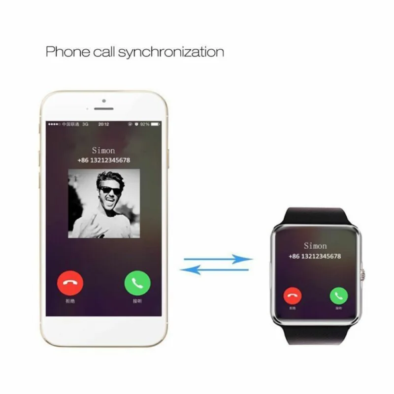 Смарт-часы GT08 с Bluetooth 3 0 ЖК-дисплеем и картой многоязычный мониторинг здоровья
