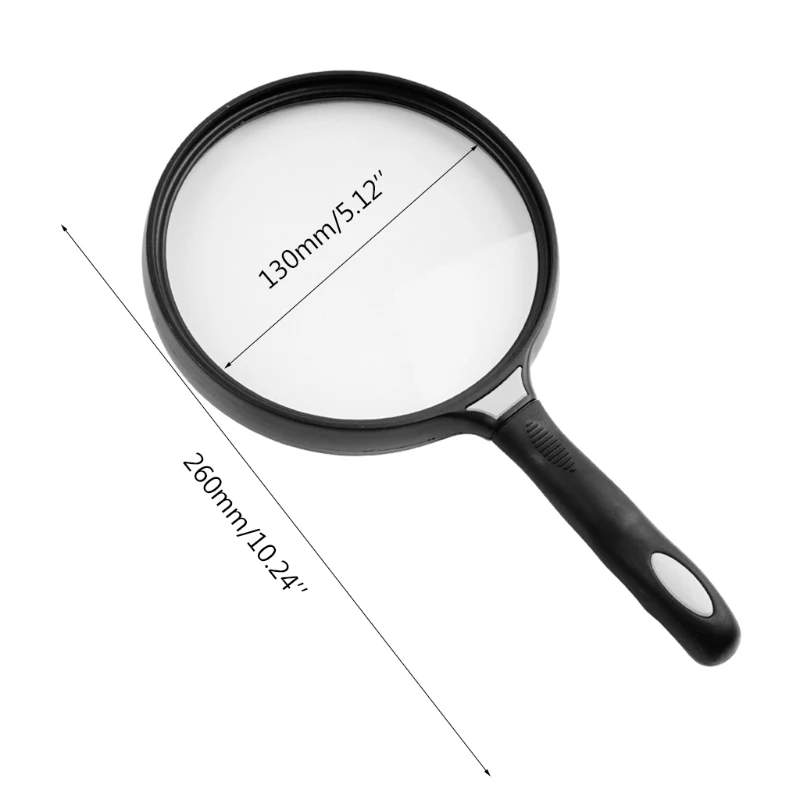 

130mm Large Lens Handheld Magnifier 2.5X Reading Newspaper Map Magnifying Glass