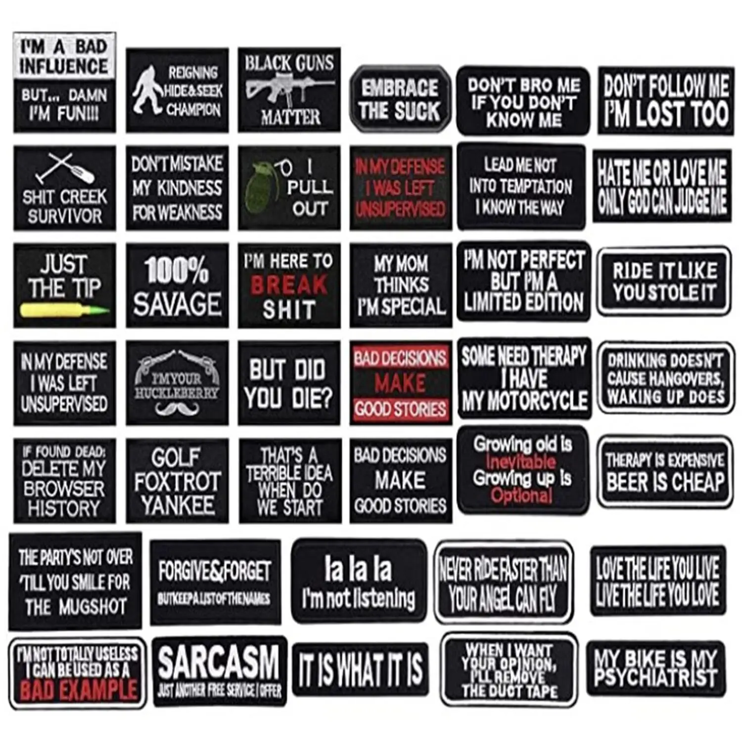 

Badge Patch Embroidery Cloth Patch Embroidery Black and White English Cloth Patch English Letter Rectangle