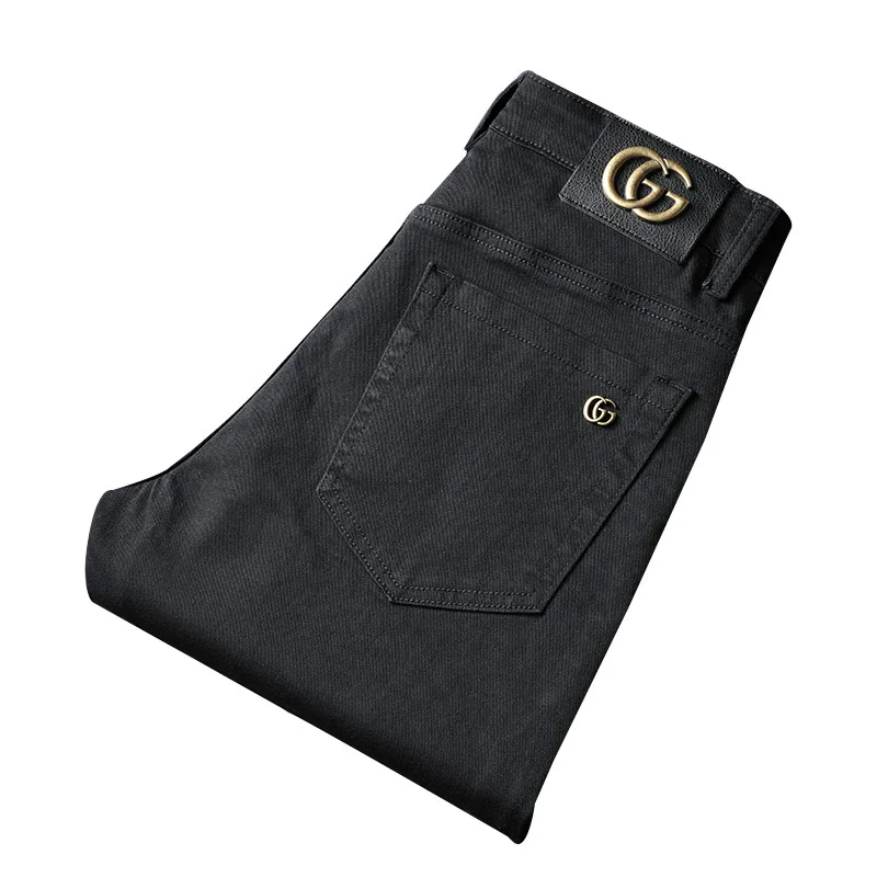 

Men's Korean fashion casual jeans summer thin straight loose fit men's slim stretch denim pants