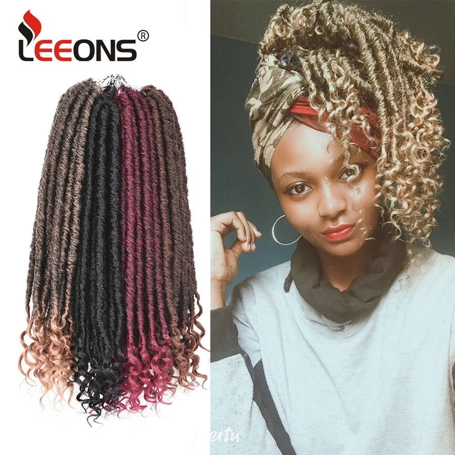 Leeons Ombre косички для волос 24 пряди 16 дюймов искусственные локоны в стиле богини