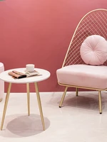 single sofa light luxury and simplicity american balcony leisure chair fleece fabrics couch coffee tablecd