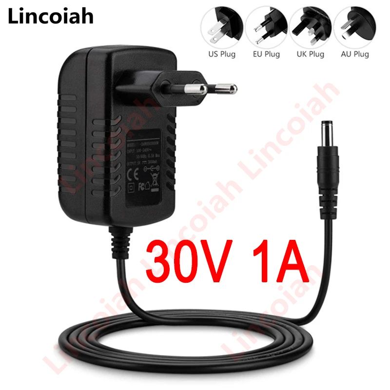 

30V 500mA 1A AC/DC Adapter Charger For BOSCH Athlet Vacuum cleaner Charger Home wall charging Power supply EU/US Plug