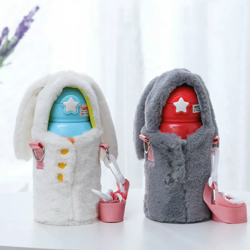 Креативный мультяшный кролик термос кружка крышка сумка плюшевая для чашки