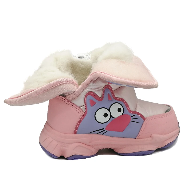 NEW 1pair waterproof Snow Boots Winter Children's Shoes warm boots -30 or -40 degrees Fashion Boy/Girl inner natural wool |