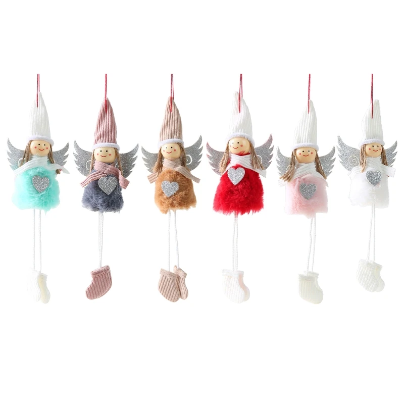 

New Christmas Angel Pendant Plush Doll Hanging Ornament Elf Creative Door Pendants