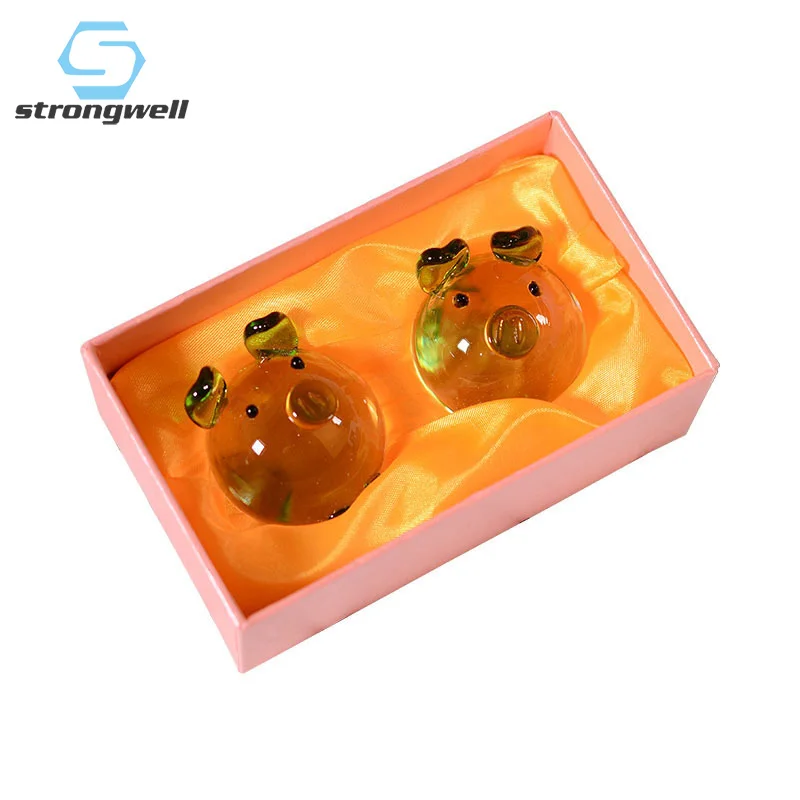 Strongwell с украшением в виде кристаллов пара свинок стекло свинья фигурка лаки