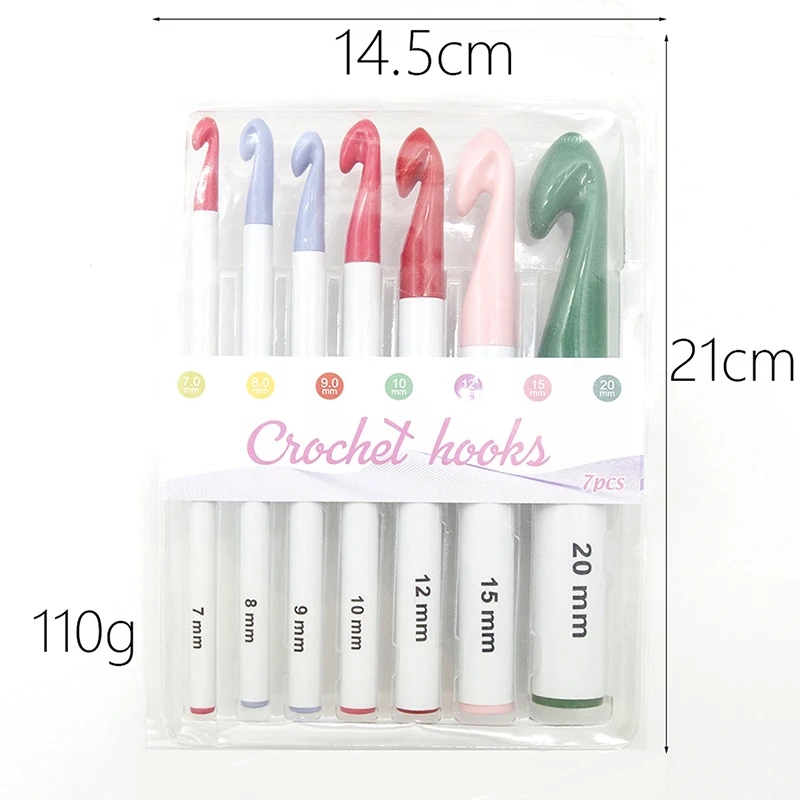 Набор крючков для вязания 7 шт./компл. ручки мм/8 мм/9 мм/10 мм/12 мм/15 мм/20 мм пряжа