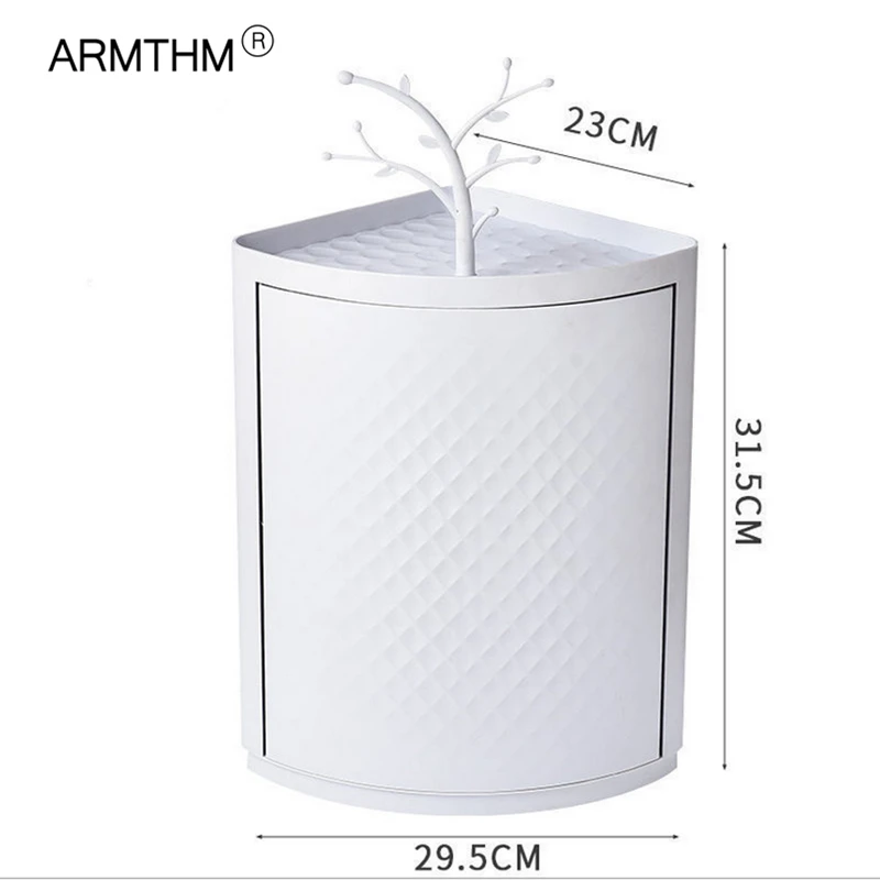 rotatable triangle corner cabinet lockers kitchen wall hanging dustproof shelf bathroom storage waterproof bathroom accessories free global shipping
