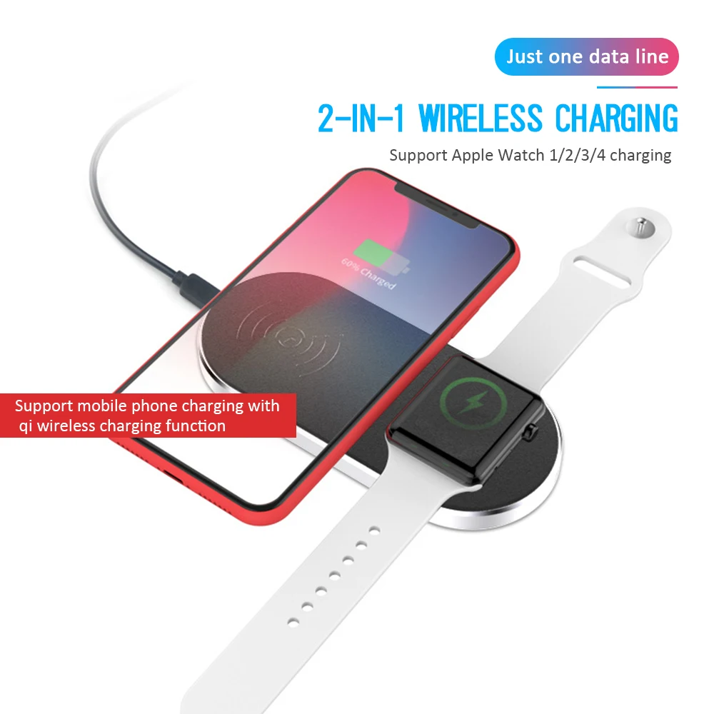 Инновационное Беспроводное зарядное устройство 2 в 1 для iPhone 8Plus X XR зарядная