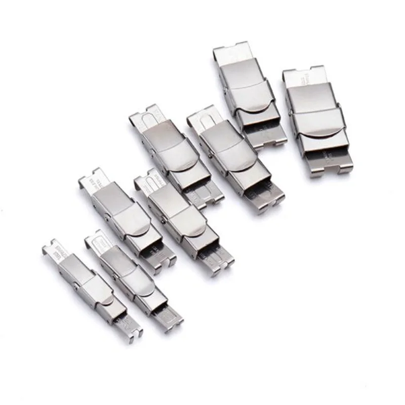 

10pcs Stainless Steel Clasp Crimp Jaw Hook Watch Band Clasp for Leather Silicone Bracelet Jewelry Making DIY Connect Lace Buckle