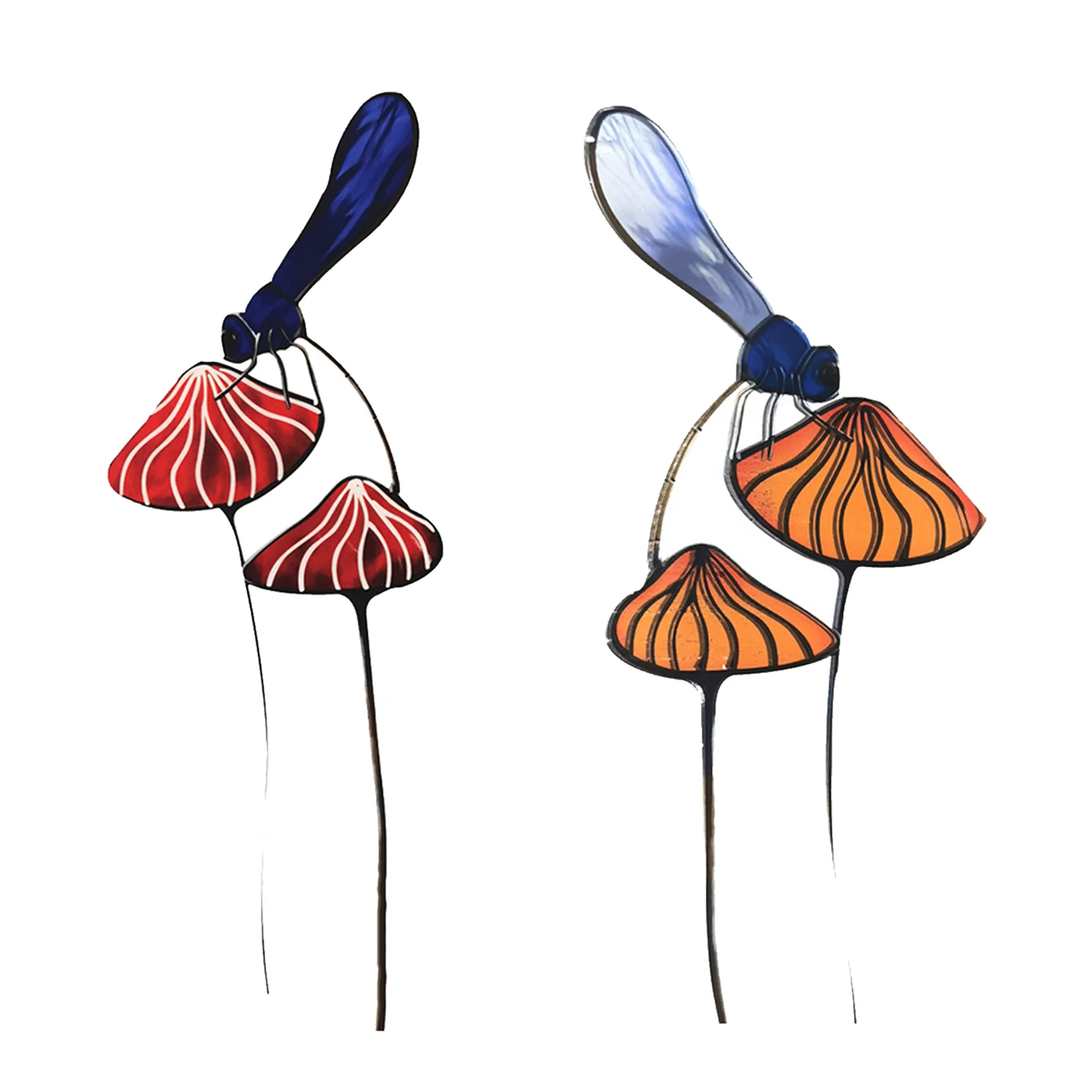 

Decorative Mushroom Garden Stakes Dragonfly Stake for Flower Bed