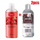 Съедобная смазка с клубничным ароматом, 400 мл, силиконовое смазочное масло для анального, вагинального, орального секса, интимные изделия для взрослых, гель для массажа тела