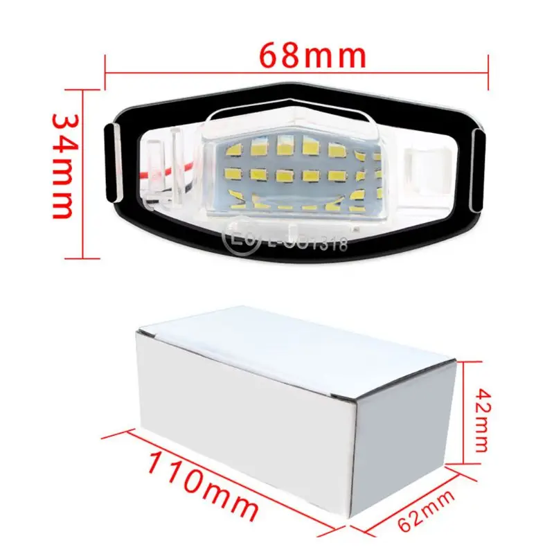 

2 Pcs Bright White 18 LED License Plate Light Lamp for Honda Civic City Legend Accord