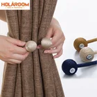 1 шт. магнитный зажим для штор, однотонный Плетеный Сферический зажим на цепочке, застежка для драпировки, зажим розового и синего цветов, держатели для украшения дома