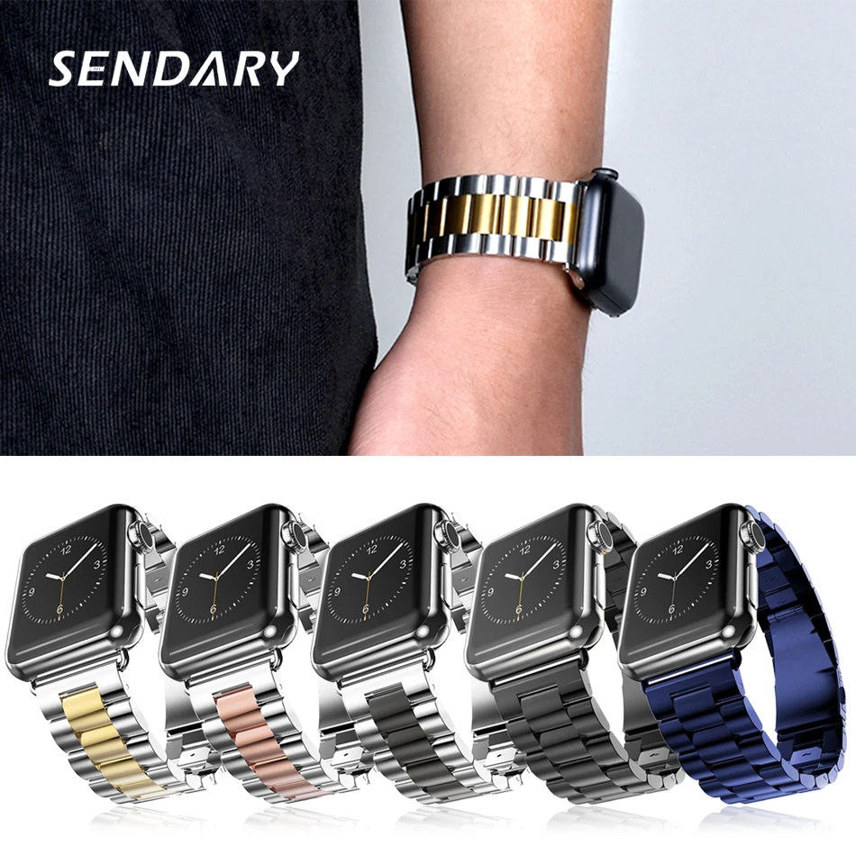 Stainless Steel Watch Band for Apple Watch SE 7/6/5/4 42MM 44MM 45MM Loop Strap for iWatch Series 1/2/3 38MM 40MM 41MM Bracelet