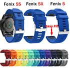 Ремешок силиконовый для наручных часов Garmin Fenix 6X 6 6S Pro 5X 5 5S Plus 3, легко подходит для быстрого крепления 20 мм 22 мм