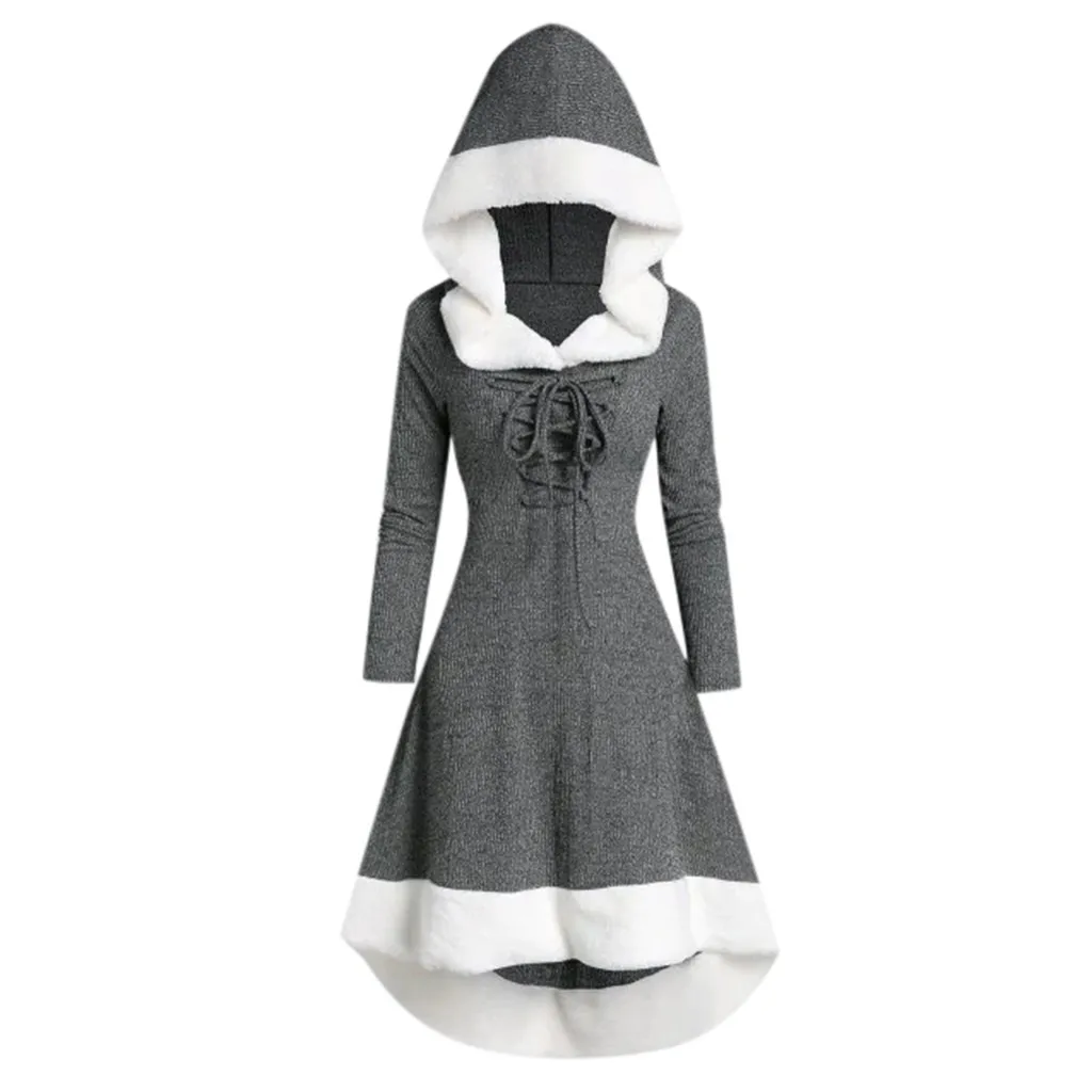 Винтажные женские зимние платье Модная одежда с длинными рукавами в стиле