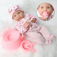 16 inch bebe reborn doll 40cm waterproof silicone simulation realistic newborn baby sweater pacifier chain set for toys children