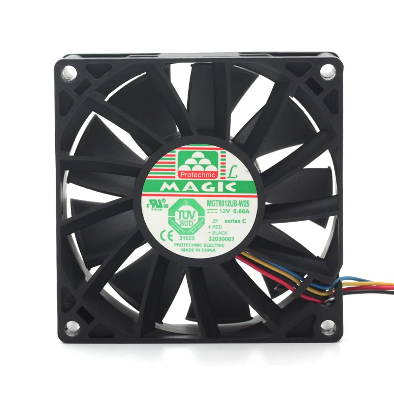 MGT8012UB-W25 8025 80 мм вентиляторы DC 12 В 0.66A 4-проводной PWM высокоскоростной CFM Вентилятор