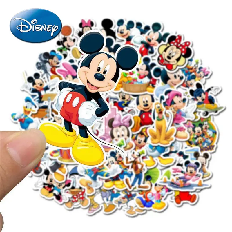 

Disney Cute Cartoon Anime Mickey Minnie Sticker Simple Waterproof Handbook Graffiti Children Sticker